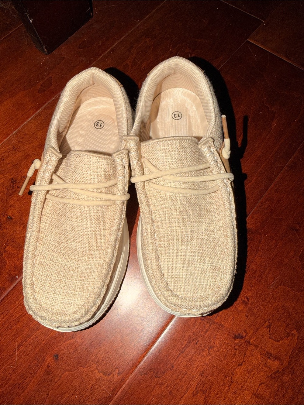 Crocs Santa Cruz Playa Lace-Up Shoes Kids 13 Beige Tan Like New